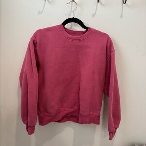 Aritzia Crewneck Sweatshirt in Berry Pink